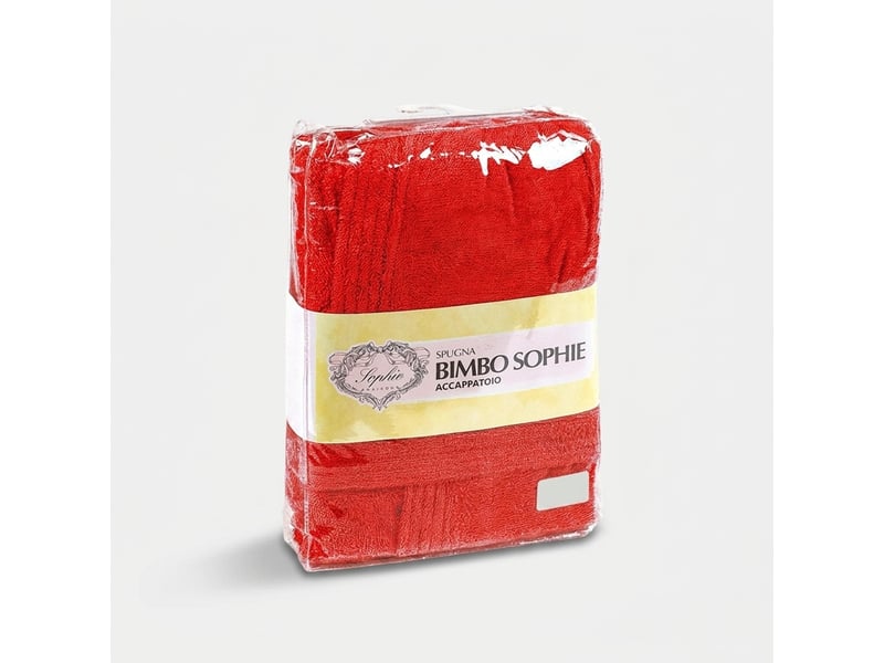  Peignoir enfant en éponge de coton bellar 46 ans - rouge  - Conforama B