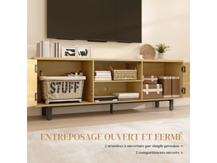 Meuble tv coloris naturel 160 cm <strong></strong>  <strong></strong>