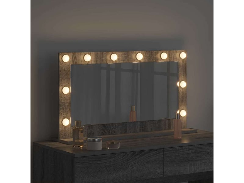 Miroir de vanité, miroir de coiffeuse gris sonoma 80 x 45 x 18 cm rectangulaire cf62785 - Conforama C