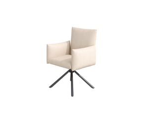 Lot de 4 chaises de salle à manger pivotantes 360° en velours beige