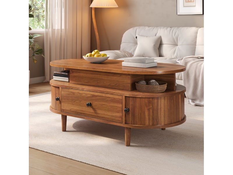  Table basse relevable avec rangement 105 cm mdf homvra  - Conforama D
