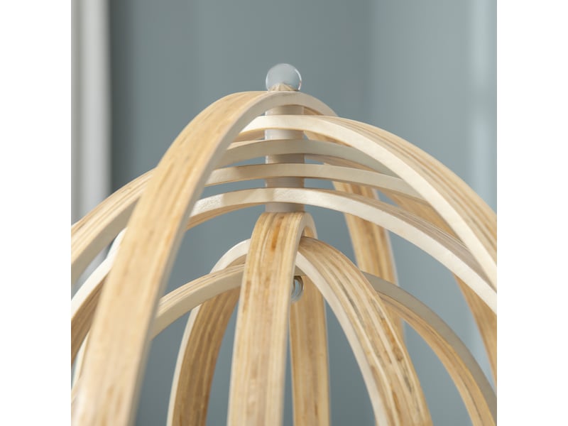  Lampadaire sur pied circulaire 40 w max. Bois abat-jour naturel clair dim.  38 x 160 cm  - Conforama W