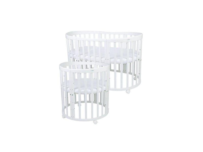 Lit bébé évolutif 7 en 1 ovale - blanc waldin OWAL-W - Conforama A