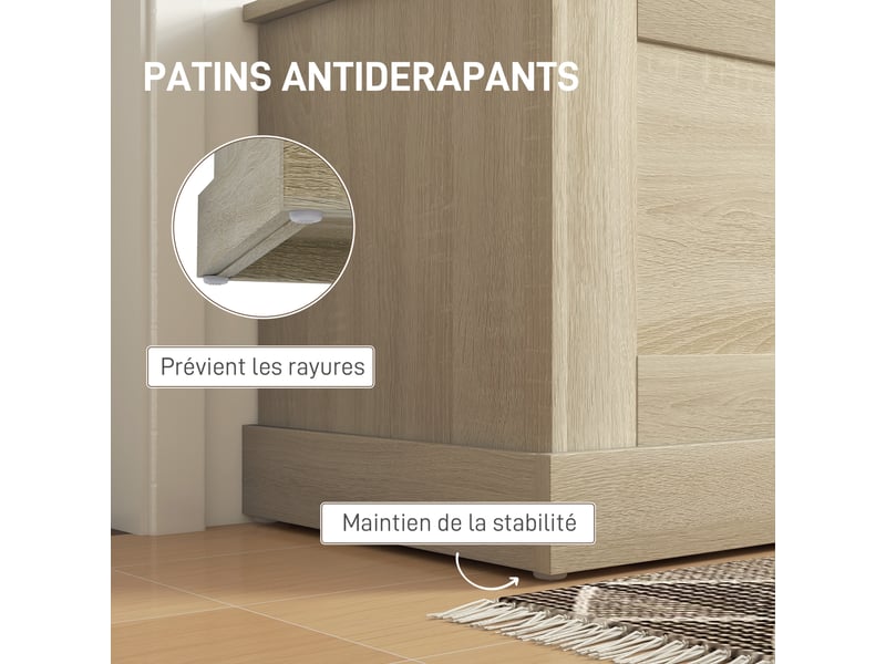  Coffre de rangement, coffre à jouets, avec charnière de sécurité, pour salon, en bois, bois naturel, 80 x 40 x 45 cm  - Conforama W
