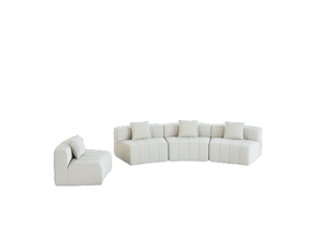 Canapé 4 places, canapé de salon, en chenille, forme incurvée, pour salon, chambre, mobilier pour espace de vie, bureau