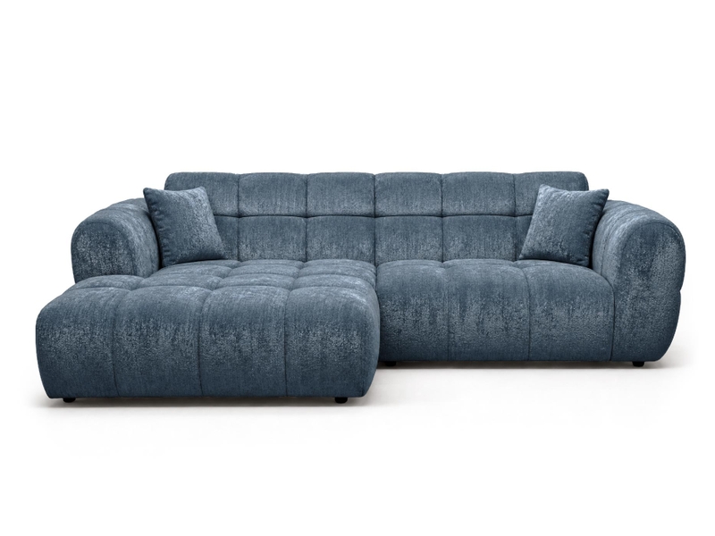  Mini ray - canapé d'angle gauche 4 places en tissu texturé - best mobilier - bleu MINI RAY - Conforama A