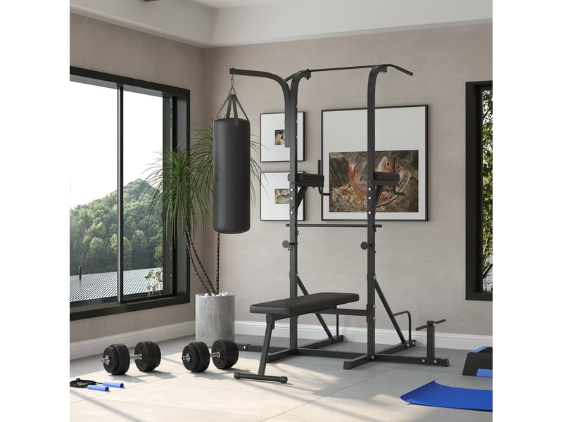 Set d'haltères réglables 30 kg 43x18x7,5 cm – noir – barres de connexion et disques inclus - Conforama B