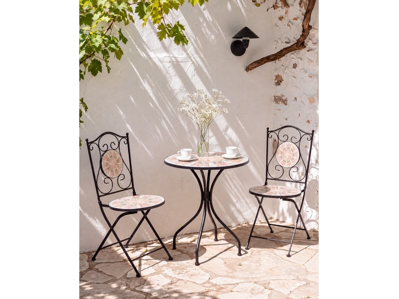  Lot de 2 chaises de jardin settala pliant métal multicolore  - Conforama B