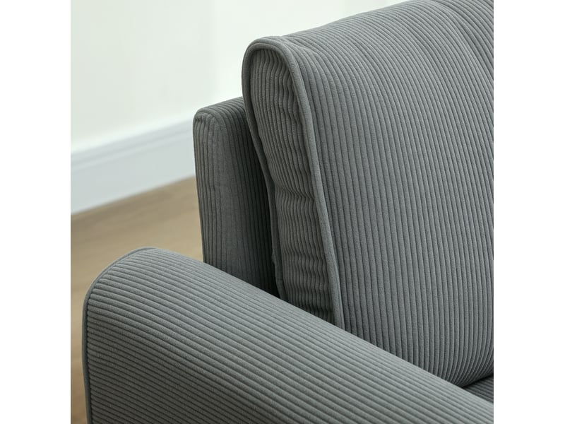  Canapé 2 places 145x75x78 cm velours côtelé gris foncé  - Conforama C