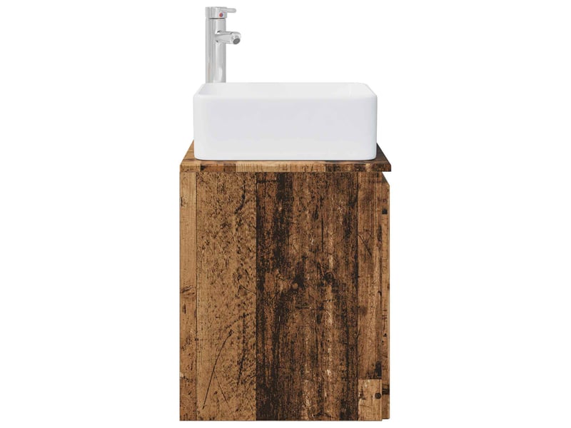 Vanité de lavabo mural, meuble de rangement bois ancien 49.5x41x63 cm shl1710 - Conforama D