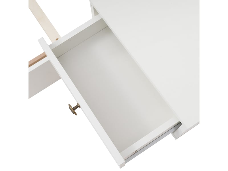  Ensemble lit double 180x200 cm chêne sonoma blanc 2 chevets led ports usb sans matelas  - Conforama E