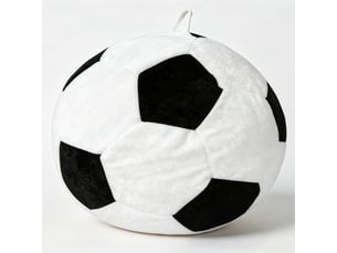 Fauteuil simple - 130x90cm - fauteuil pouf géant motif ballon de football en mousse et flannel doux - noir et blanc