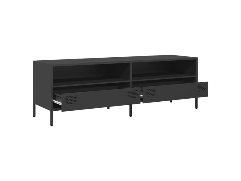  Meuble tv - banc tv - meuble de rangement noir 135x39x43,5 cm acier laminé à froid  - Conforama E