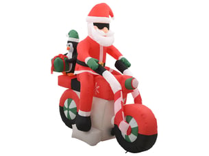 Père noël gonflable sur moto led ip44 160 cm