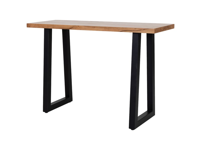  Console d'entrée en bois d'acacia marron avec pieds en fer 120x40x80h cm  - Conforama D