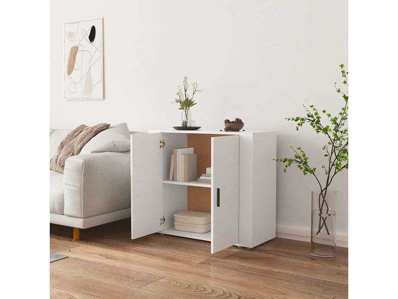  Buffet - bahut - meuble de rangement blanc 80x33x70 cm bois d'ingénierie  - Conforama E