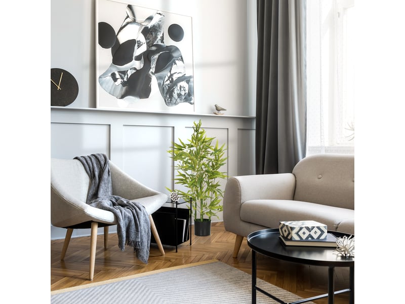  Arbre artificiel, plante artificielle, 5 troncs, 504 feuilles, pot robuste, plastique  - Conforama D
