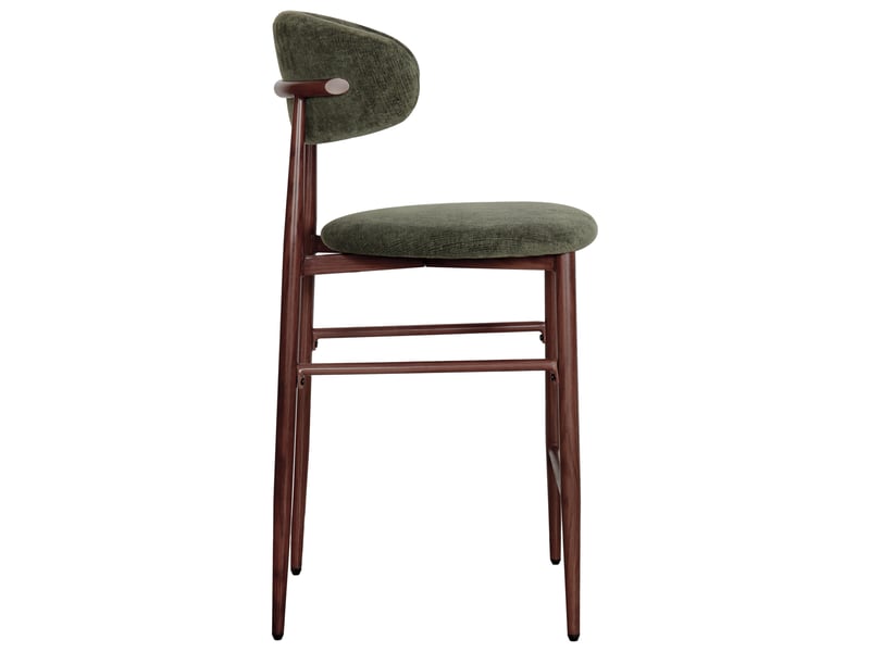  Lot de 2 tabourets de bar kaki et métal effet bois foncé simon  - Conforama C