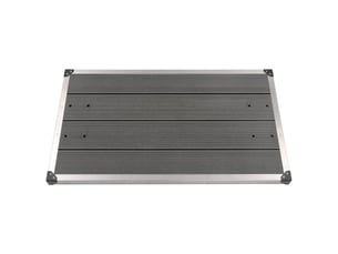 Receveur de douche extérieur receveur de base de douche de jardin receveur de douche de terrasse piscine wpc acier inoxydable 110 x 62 cm gris 02_0001983