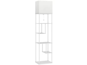 Lampadaire led avec étagères, luminosité et température de couleur réglables, blanc, pour salon, chambre et bureau