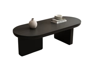 Table basse ovale coloris noir <strong>ATELIER CONFORTIEL</strong> <strong></strong> - 49.8 cmx119.7 cm