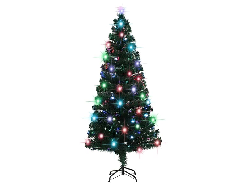  Arbre de noël, décoration de noël pré-éclairé avec support et led 180 cm fibre optique cf61746  - Conforama C