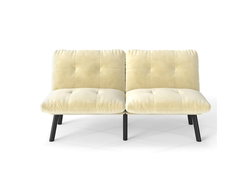 Canapé convertible, canapé-lit, 2 places, crème, pliable, design moderne, mobilier pour espace de vie, pour salon et séjour - Conforama W