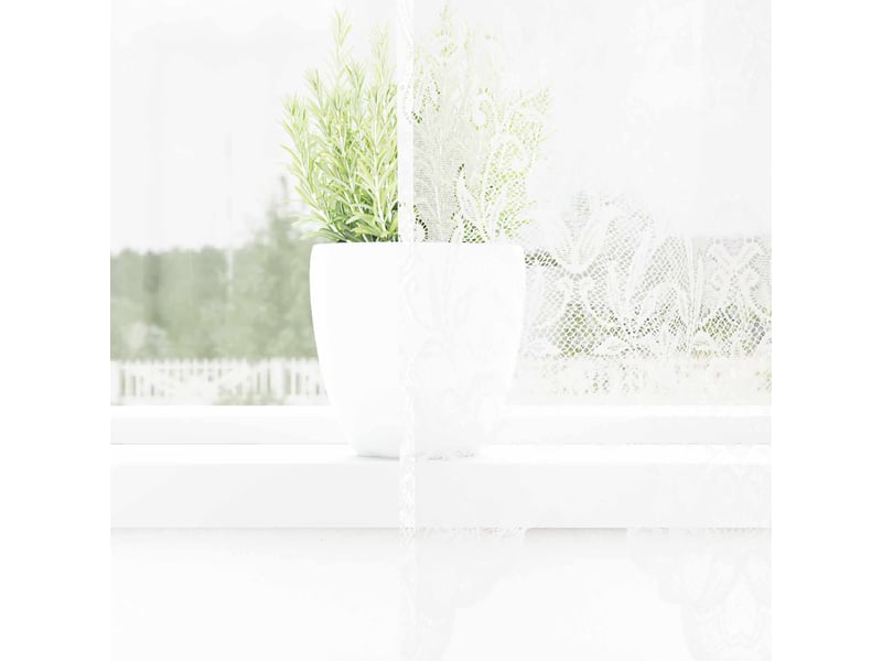  Rideau en dentelle, rideau ajouré, voilage blanc 180 x 300 cm polyester cf43696  - Conforama C
