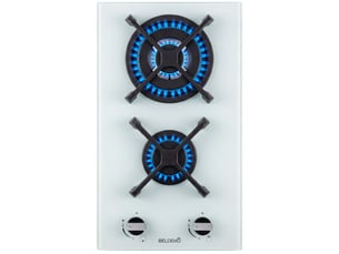 Beldeko plaque de cuisson gaz 2 foyers 5200 w - verre blanc - brûleur double couronne - grilles en fonte - marque française