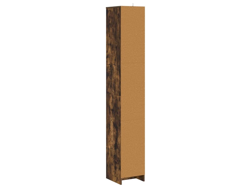  Armoire de salle de bain, meuble de rangement chêne fumé 30x33x190 cm  - Conforama E