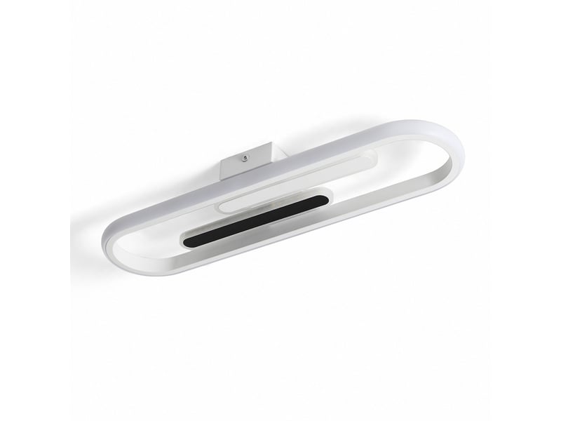  Plafonnier led ovale moderne, l47 x w12 x h5,5 cm, lampe de plafond 29 w 2447 lm, blanc sable et noir, 3000 k blanc chaud, salon, chambre, cuisine  - Conforama A