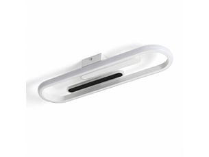 Plafonnier led ovale moderne, l47 x w12 x h5,5 cm, lampe de plafond 29 w 2447 lm, blanc sable et noir, 3000 k blanc chaud, salon, chambre, cuisine