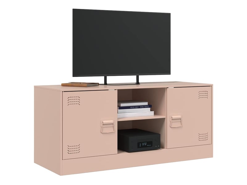  Meuble tv - banc tv - meuble de rangement rose 99x39x44 cm acier  - Conforama D