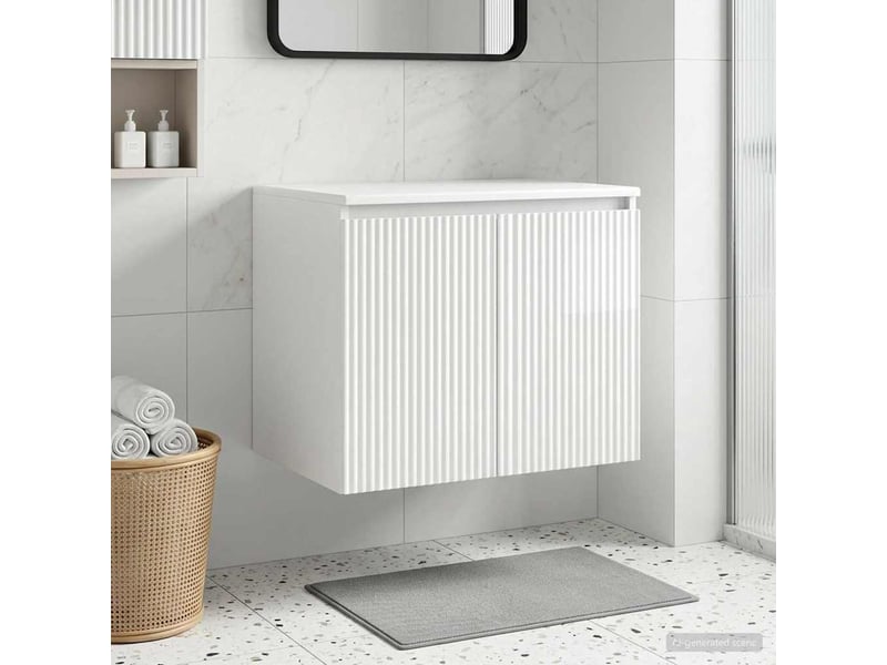  Cabinet salle de bain mural, meuble de rangement blanc brillant shl459  - Conforama B