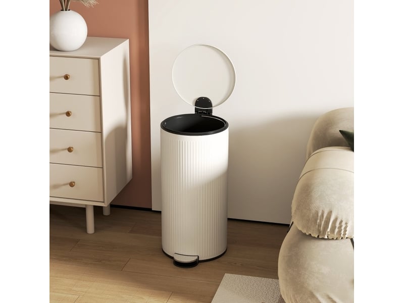 Poubelle 30 l à pédale avec couvercle à fermeture douce et seau intérieur en métal, noir, 36 x 30 x 60,5 cm - Conforama E