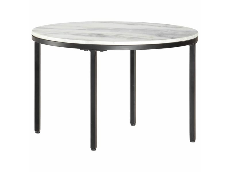  Table basse - table de salon - table à thé blanc et noir ø65 cm marbre solide véritable  - Conforama E
