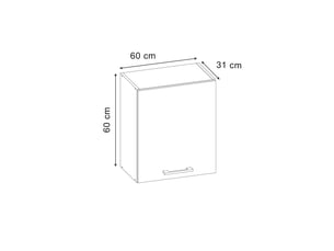 Vicco elément haut de cuisine, rouge brillantblanc, 60cm avec 1 porte