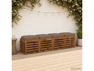 Lot de 4 coussins de siège, coussins d'assise soest 100 % polyester taupe cf60804