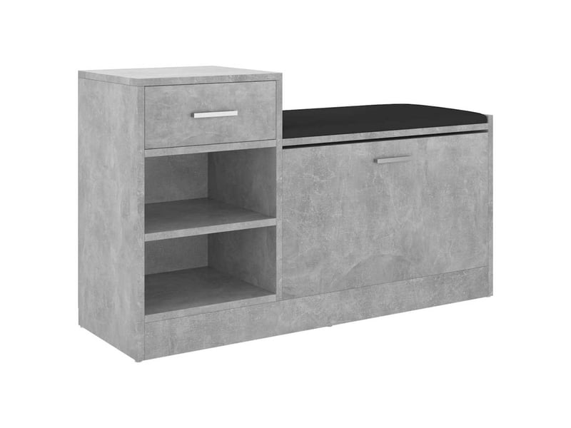  Banc à chaussures, meuble à chaussures gris béton 94,5x31x57 cm aggloméré  - Conforama A