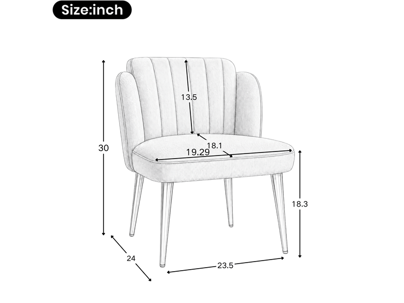  Lot de 2 chaises de salle à manger 58,5x62x78 cm rembourrées blanches pieds dorés  - Conforama C
