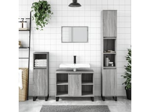 Ensemble de meubles de salle de bain 3 pcs sonoma gris cf63818
