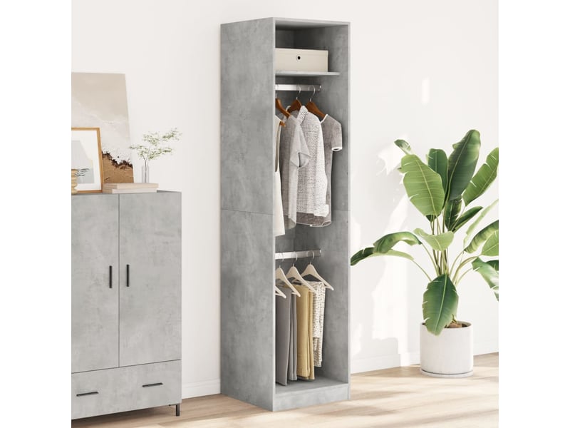  Garde-robe chambre, armoire de rangement gris béton 50x50x200 cm aggloméré shl54387  - Conforama C
