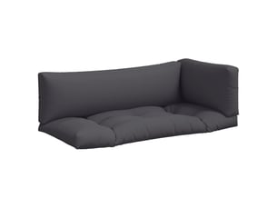 Lot de 3 coussins de palette, coussins de canapé anthracite tissu cf59650