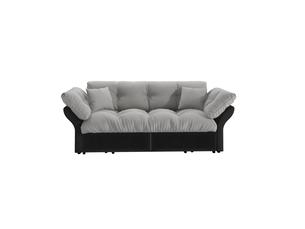 Canapé-lit convertible 3-en-1 190x85x91 cm en bois et métal, couleur gris et noir, design moderne, design moderne