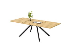 Table à manger extensible 160-240x90 cm en mdf coloris chêne