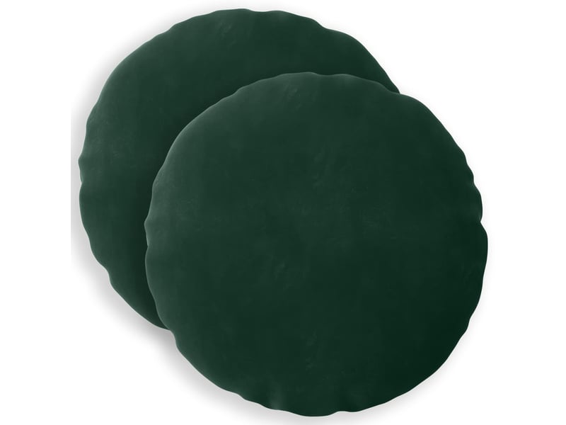  Lot de 2 coussins avec oreiller, coussins décoratifs heerlen vert foncé velours cf50663  - Conforama A