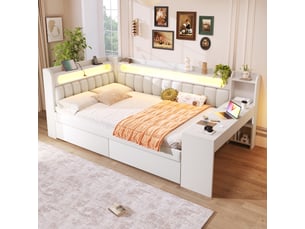 Lit banquette 140x200 cm Fay Lum coloris blanc