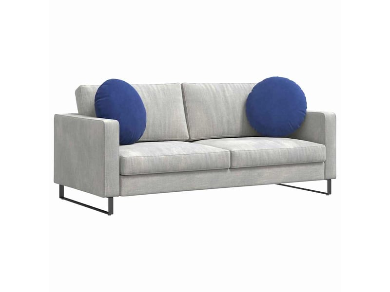  Lot de 2 coussins de siège, coussins décoratifs velours bleu police ø50 x 19 cm cf59883  - Conforama C