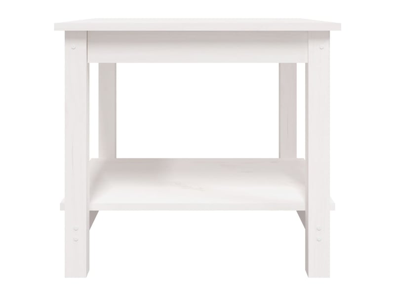  Table basse | table d'appoint salon blanc 50x50x45 cm bois massif de pin  - Conforama E