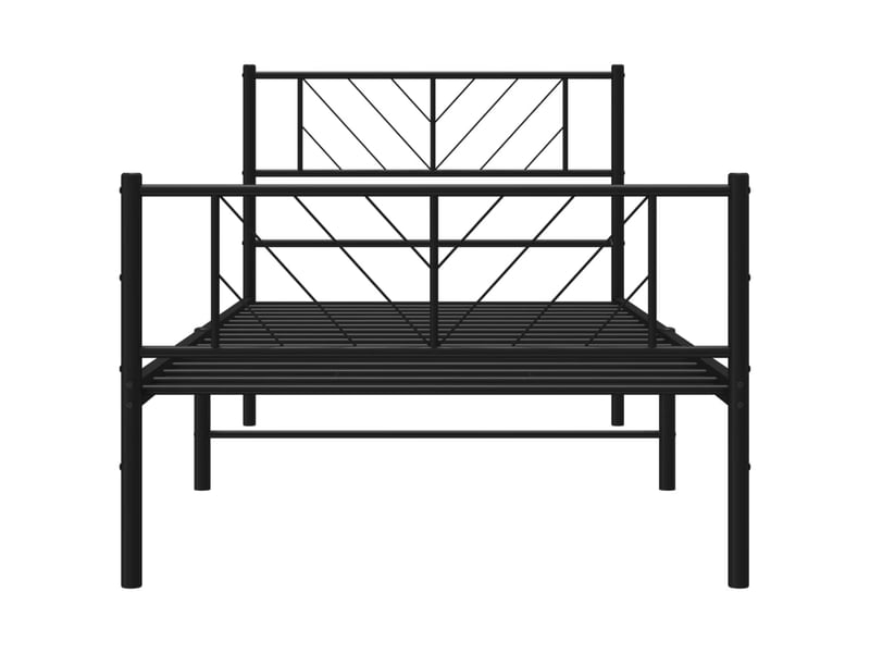  Lit simple- lit adulte -  cadre de lit métal sans matelas et pied de lit noir 100x200 cm  - Conforama D